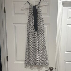 H&M black and white printed high neck dress
